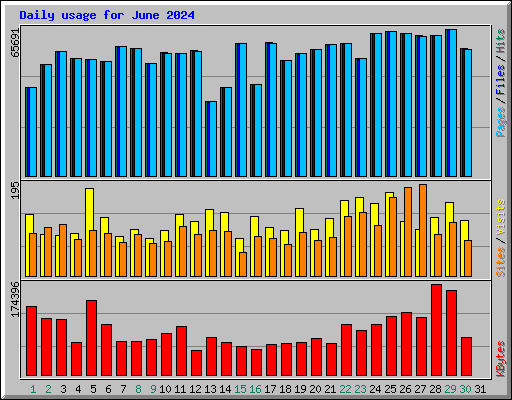 Daily usage for June 2024