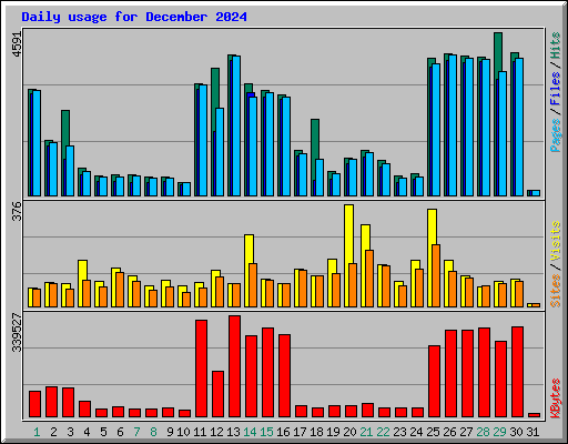 Daily usage for December 2024