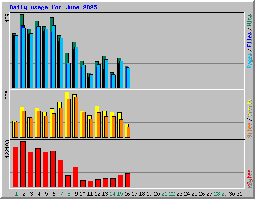 Daily usage for June 2025