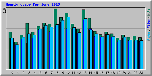 Hourly usage for June 2025